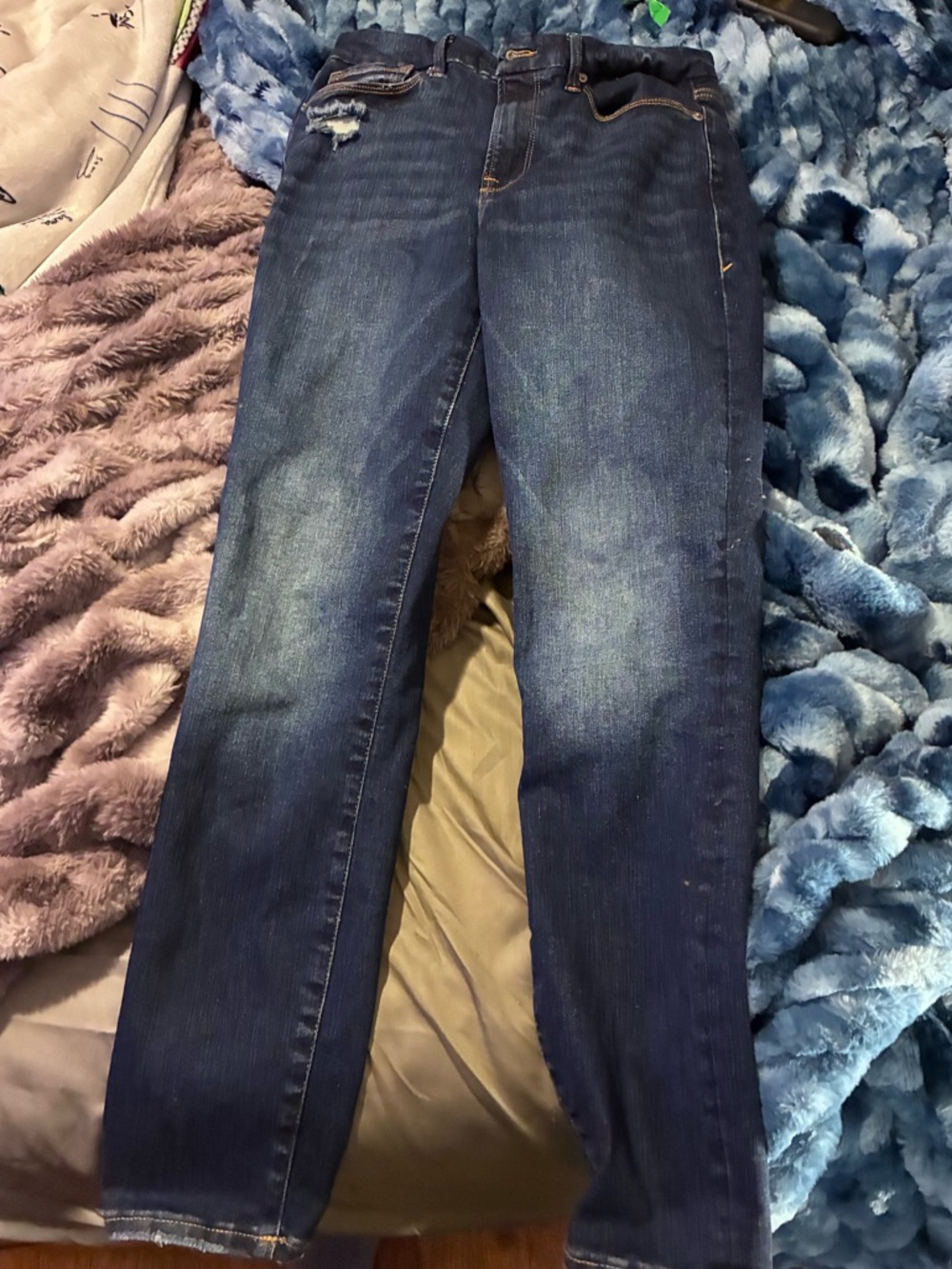 Good American Dark Blue Straight Leg Jeans